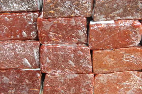 Meyve karışımının paketlerinin yakın görünümü 