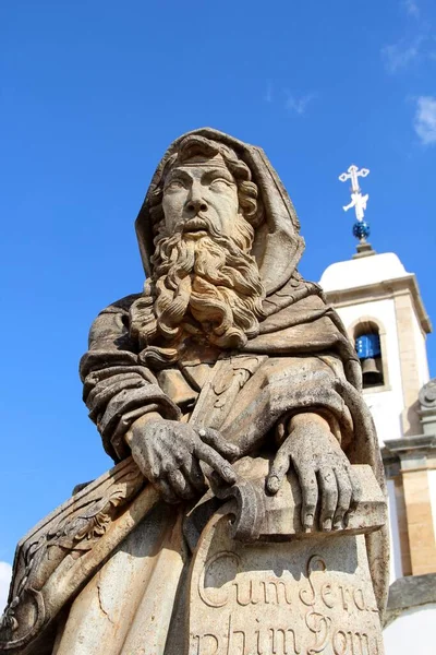 18世纪后半叶 在巴西孔戈尼斯的Rococo教堂 Bon Jesus Matosinhos 不同的基督教先知雕像的视图 致力于十字架之路 — 图库照片