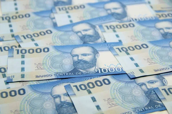 Şili pezosu. Yakın çekim faturaları.