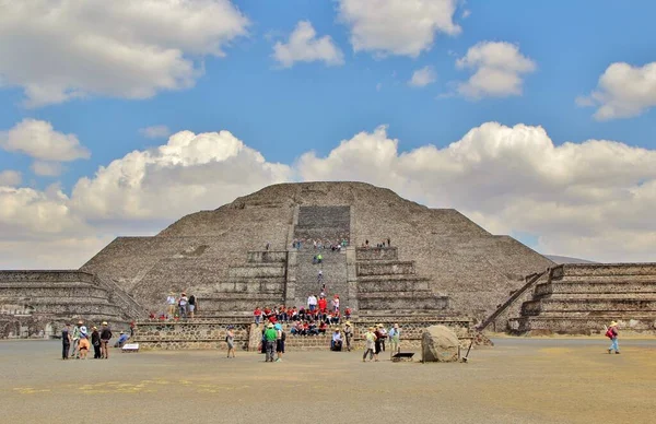 Vista Das Pirâmides Ruínas Teotihuacan Uma Cidade Antiga México — Fotografia de Stock