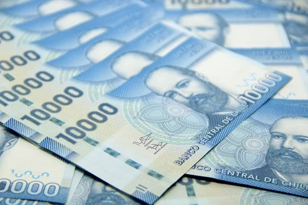 Peso Chileno Contas Dinheiro Vista Close — Fotografia de Stock