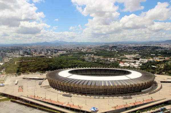 ブラジルミネイラオサッカースタジアムの空中ビュー — ストック写真