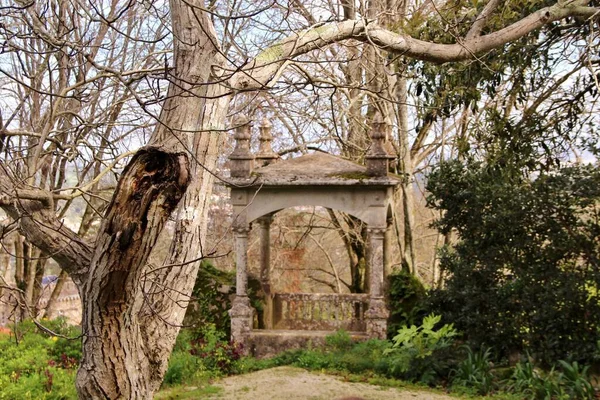 Mimari Manzara Binaların Cepheleri Saray Kompleksinin Bahçesi Quinta Regaleira Sintra — Stok fotoğraf