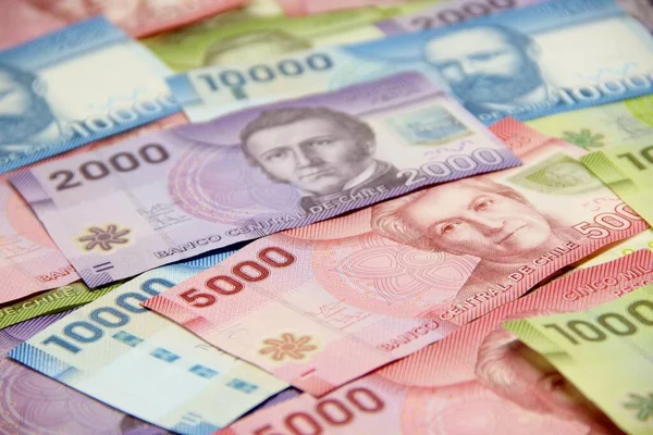 Chilenska Pengar Räkningar Bakgrund — Stockfoto