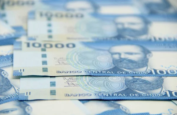 Şili pezosu. Yakın çekim faturaları.