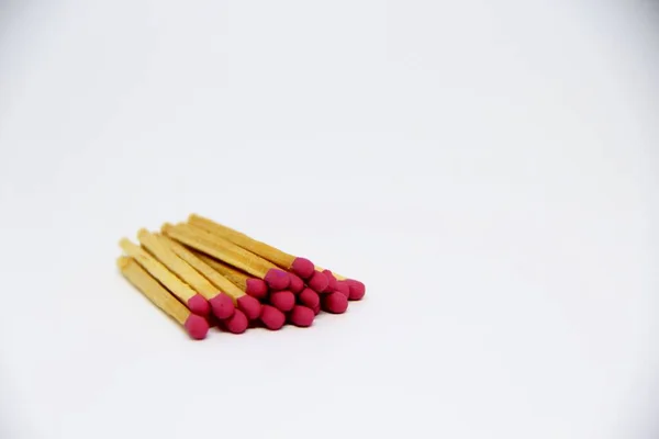 Heap Matchsticks White Background — Stock Photo, Image