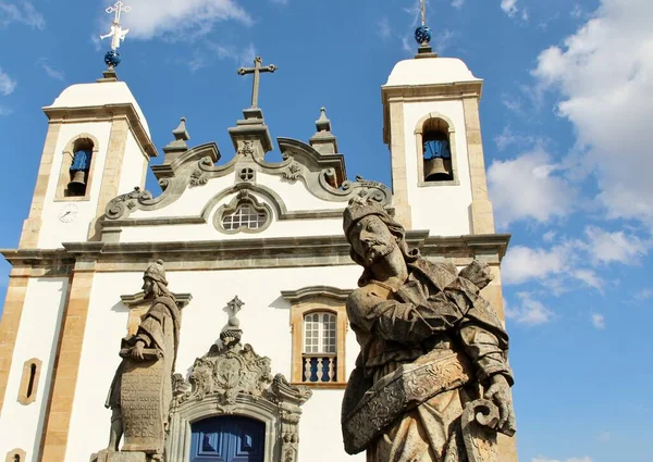 Vista Diferentes Estátuas Profetas Cristãos Bon Jesus Matosinhos Igreja Rococó — Fotografia de Stock