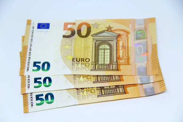Dinero Euros Vista Primer Plano Efectivo Euros — Foto de Stock