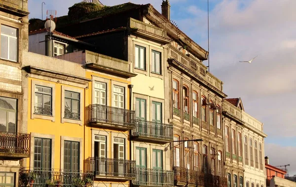 Vue Architecture Des Façades Des Bâtiments Des Rues Ville Portuaire — Photo