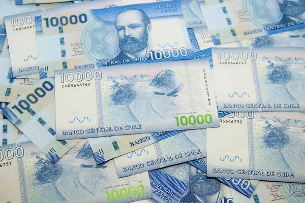 Şili pezosu. Yakın çekim faturaları.