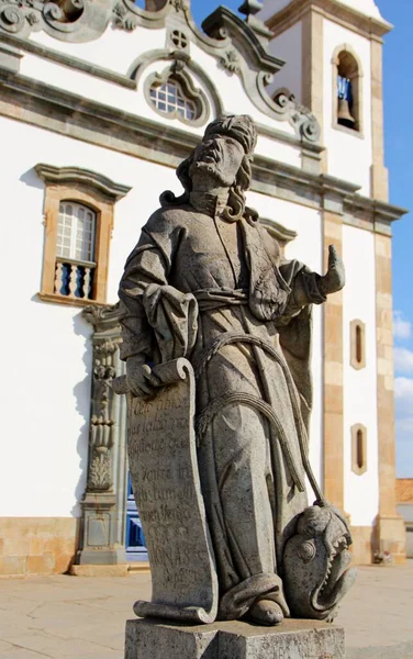 Vista Diferentes Estátuas Profetas Cristãos Bon Jesus Matosinhos Igreja Rococó — Fotografia de Stock