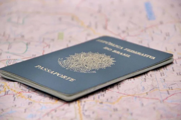 Closeup View Passport Map — Stock Photo, Image