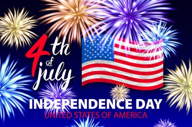Bağımsızlık günü vektör sanat için 4 Temmuz havai fişek arka plan