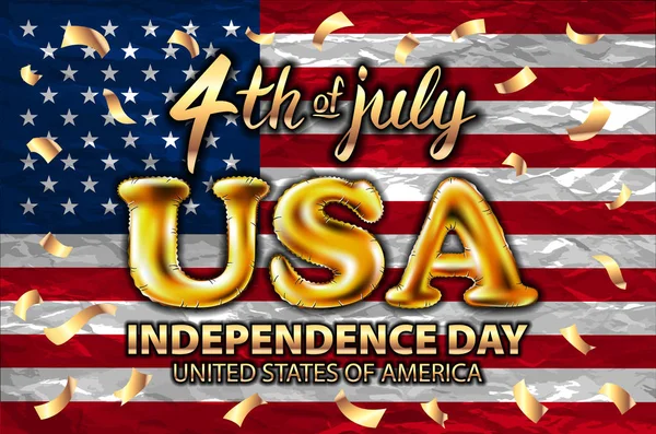 Altın arka plan ABD Bağımsızlık günü için köpüklü havai fişekler. 4 Temmuz th.