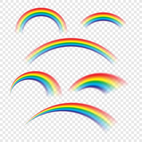 Transparent Abstrakt Rainbow Collection Olika Former Vektor Konst — Stock vektor
