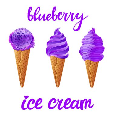 bluererry el yapımı metin sanat yazı şeffaf arka plan üzerine bir bardak menekşe farklı şekiller mor dondurma kümesiyle vektör