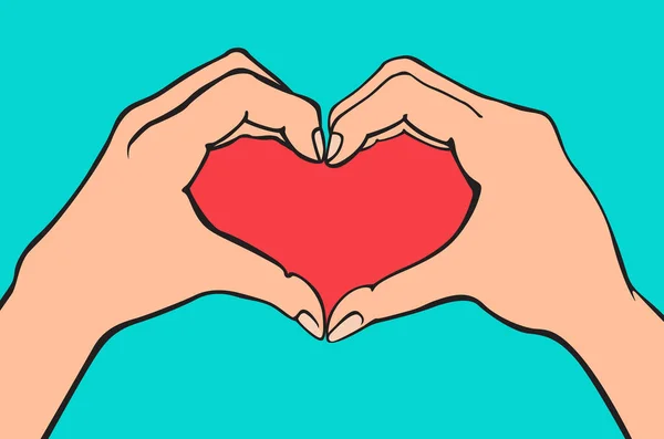 Duas Mãos Fazer Sinal Cardíaco Amor Conceito Relacionamento Romântico Isolado — Vetor de Stock