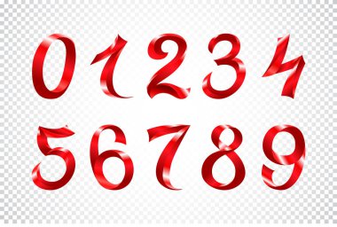 Festival kırmızı kurdele basamak vektör kümesi. Yanardöner degrade sanat