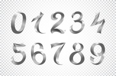 Festival çözücü şerit basamak vektör kümesi. Yanardöner degrade numara geometrik tasarım beyaz arka plan sanat