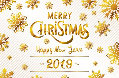 Vektör çizim. 2019 mutlu yeni yıl. Sayısal metin yazı ver. Kuru Fırça doku efekti. Mutlu Noeller. Mezuniyet. Tasarım şablonu kutlama tipografi poster, afiş veya tebrik kartı. Sanat