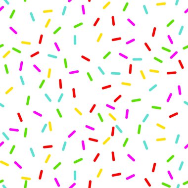 vektör sorunsuz arka plan beyaz çörek sır ile. Desen tasarım sanat dekoratif parlak sprinkles doku