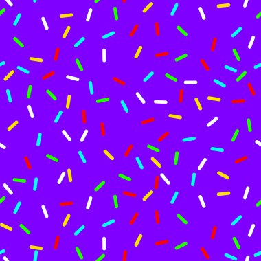 vektör menekşe çörek sır ile sorunsuz arka plan. Desen tasarım sanat dekoratif parlak sprinkles doku