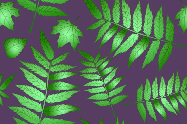 Gröna höstlöv. Bakgrund höst mönster arket sömlös. Mönstret för tyget. Fern Print. Trend höst mönstret. Tyg skjorta mönster. Vektor illustration, EPS 10 — Stock vektor