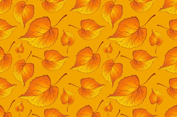 Red and Orange Autumn Leaves Yellow. Background autumn pattern sheet seamless. Leaves of the fern. Pattern for the fabric. Fern print. Trend autumn pattern. Cloth shirt pattern. vector, eps 10 — Stock Vector