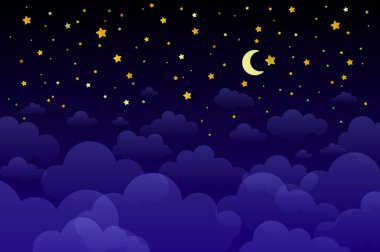 Parlak yıldızlar vektör düğün daveti ile sihirli gece koyu mavi gökyüzü. Andromeda galaksisi. Altın glitter toz Splash arka plan. Altın dağınık toz. Vektör Illustration. EPS 10