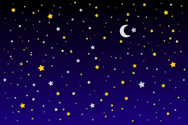 Nuit magique ciel bleu foncé avec des étoiles scintillantes invitation de mariage vectoriel. La galaxie d'Andromède. Or paillettes poudre éclaboussure de fond. De la poussière dorée dispersée. Illustration vectorielle. eps 10 — Image vectorielle