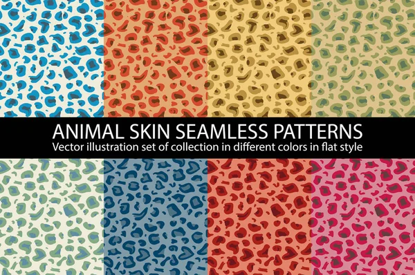 Nastavit barvu zvířecí kůže bezešvý vzorek vektorová textura, EPS 10 ilustrace opakující se pozadí Leopard — Stockový vektor
