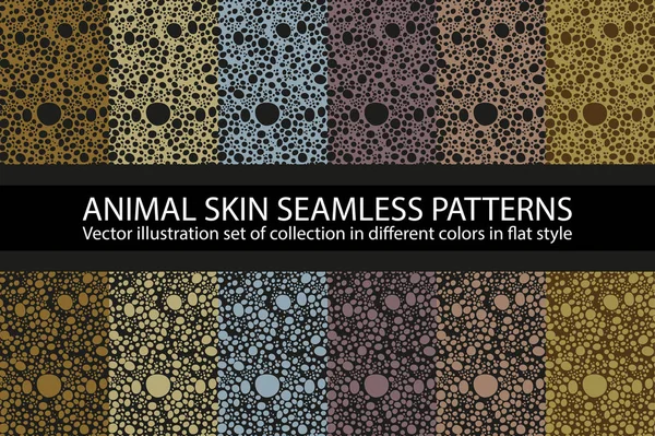 Nastavení tmavé přírodní zvířecí kůže bezešvý vzorek vektorová textura, EPS 10 ilustrace opakující se pozadí Leopard — Stockový vektor