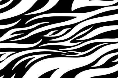 Zebra izi. Çizgiler, hayvan derisi, kaplan çizgileri, soyut desen, çizgi arka plan. Siyah ve beyaz vektör monokrom dikiş dokusu. eps 10 illüstrasyon