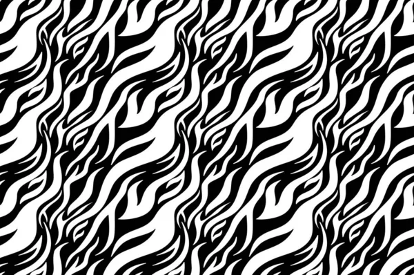 Zebra afdrukken. Strepen, dierlijke huid, Tiger strepen, abstracte patroon, lijn achtergrond. Zwart-wit vector monochroom seamles textuur. EPS 10 illustratie — Stockfoto