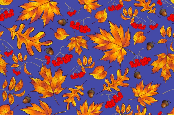 Autumn seamless pattern with leaf, autumn leaf background. Abstract leaf texture. Cute backdrop. Leaf fall. Colorful leaves. Dark gray background. The elegant the template for fashion prints. Vector