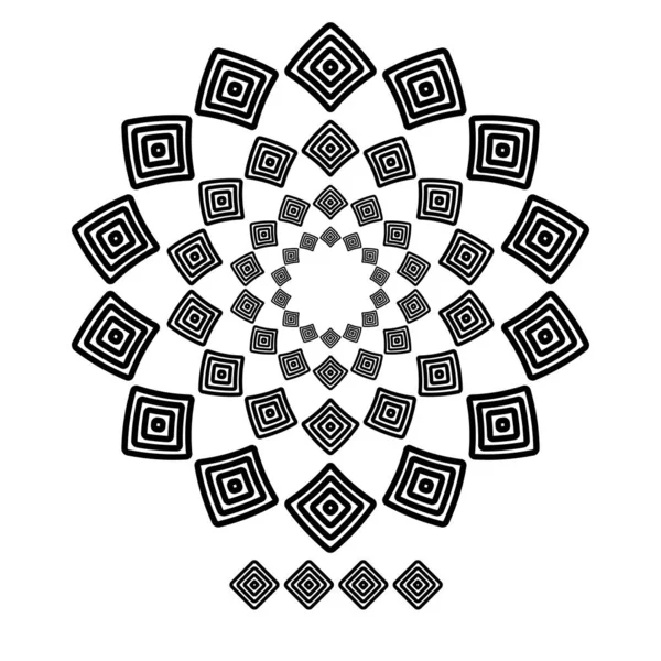 Dreieck Pinsel Pinsel Muster in einer Kreislinie schwarze Form Design Vektor Grafik runde Rahmen mit vollständig editierbarer Strichbreite — Stockvektor