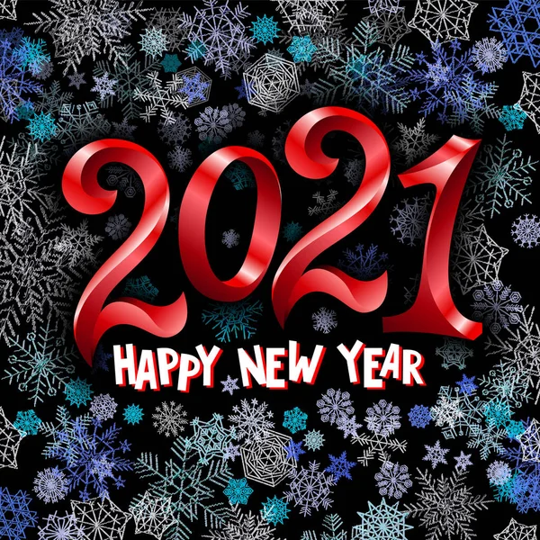 Gelukkig Nieuwjaar 2021 Vakantie Vector Illustratie Van Rode Verloop Nummers — Stockvector