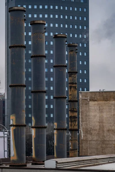Usine Stockage Industriel Dans Ville — Photo