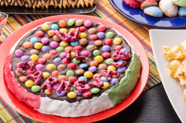 arka planda pasta ile lezzetli tatlılar, yakın