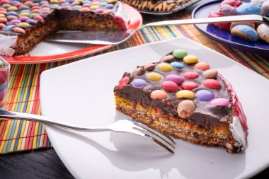 arka planda pasta ile lezzetli tatlılar, yakın