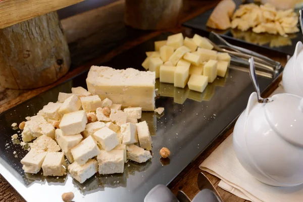 Set Various Types Cheese Cubes — Stock Photo, Image