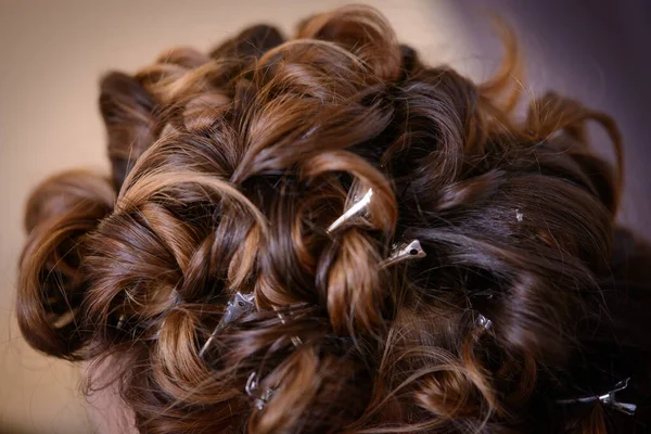 美丽的新娘秀发的合影 — 图库照片