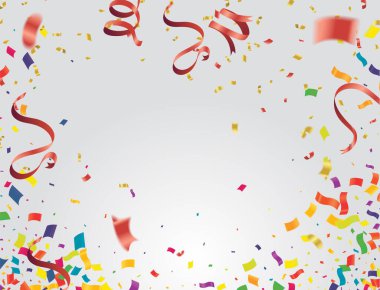 Kutlamalar için renkli kurdeleler. Parti geçmişi çok renkli. 