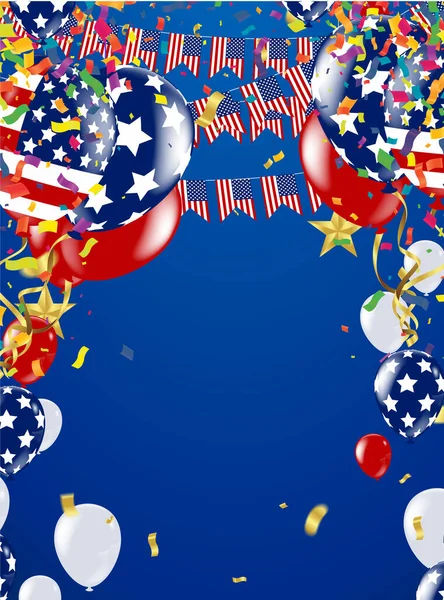 Confetti Pozadí Party Poppers Vzduchové Balónky Izolované Slavnostní Vektorová Ilustrace — Stockový vektor