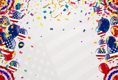 Satış indirimi ve kutlama partisi afişini sunmak için kullanılan renkli balonlar