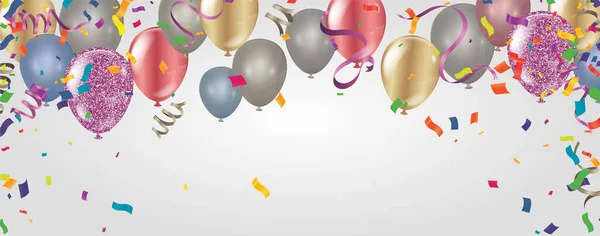色彩艳丽的气球 用于展示节目组标签贴现Sale和庆祝会标语 — 图库矢量图片