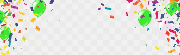 Шаблон Праздника Конфетти Разнообразными Цветовыми Лентами — стоковый вектор