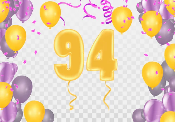 Jaar Verjaardag Verjaardag Met Sjabloon Ontwerp Achtergrond Kleurrijke Ballon Kleurrijke — Stockvector