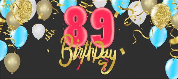 Yıl Dönümü Doğum Günü Arka Plan Renkli Balon Kutlama Için — Stok Vektör