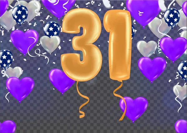 Jaar Jubileum Verjaardag Met Sjabloon Ontwerp Achtergrond Kleurrijke Ballon Kleurrijke — Stockvector